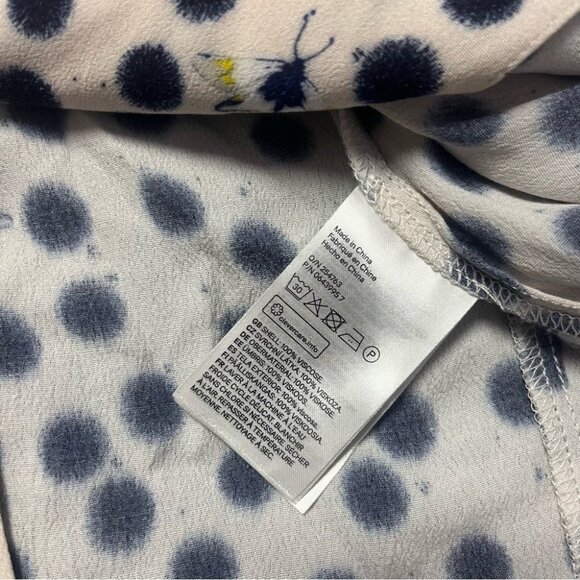 H&M x Anna Glover Crepe Blazer Jacket Cream Blue Butterfly Dotted Pattern Size 6 - Picture 7 of 7